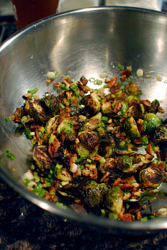 Brussels Sprouts with Bacon, Pecans, and Preserved Lemon