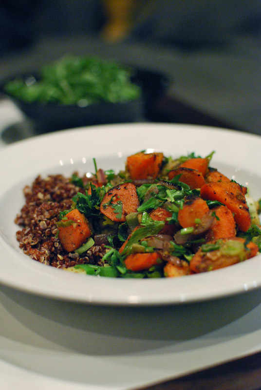 Dukkah-Spiced Carrot Sauté with Red Quinoa